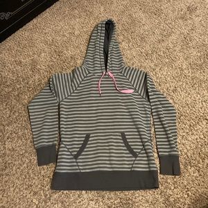 Tek Gear grey stripped hooded sweatshirt, size L